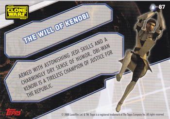 2008 Topps Star Wars The Clone Wars Stickers #87 The will of Kenobi Back