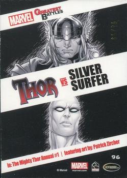 2014 Rittenhouse Marvel Universe - Marvel Greatest Battles Expansion Thor Gold #96 Thor / Silver Surfer Back