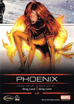 2013 Rittenhouse Legends of Marvel: Marvel Girl/Phoenix #L5 Jean Grey / Phoenix Back