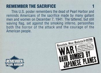 1991 Tuff Stuff Remember Pearl Harbor #1 Remember the Sacrifice Back