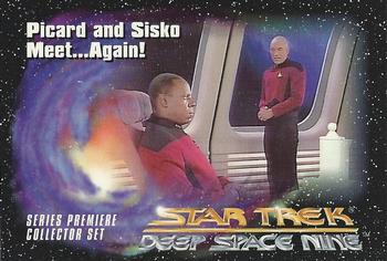 1993 SkyBox Star Trek: Deep Space Nine Premiere #06 Picard and Sisko Meet ... Again! Front