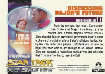 1993 SkyBox Star Trek: Deep Space Nine Premier #07 Discussing Bajor's Future Back