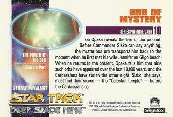 1993 SkyBox Star Trek: Deep Space Nine Premier #10 Orb of Mystery Back
