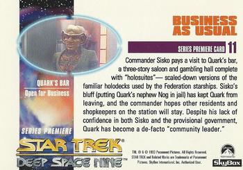 1993 SkyBox Star Trek: Deep Space Nine Premiere #11 Business As Usual Back