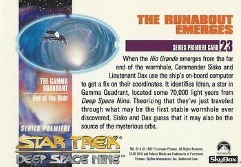 1993 SkyBox Star Trek: Deep Space Nine Premier #23 The Runabout Emerges Back
