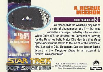 1993 SkyBox Star Trek: Deep Space Nine Premiere #26 A Rescue Mission Back