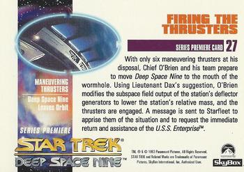 1993 SkyBox Star Trek: Deep Space Nine Premiere #27 Firing the Thrusters Back