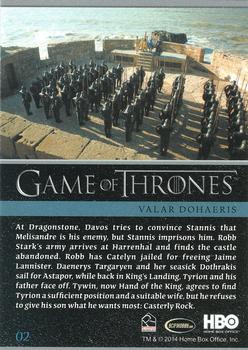 2014 Rittenhouse Game of Thrones Season 3 #2 Valar Dohaeris Back