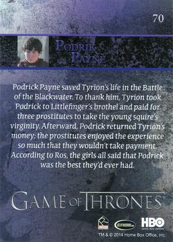 2014 Rittenhouse Game of Thrones Season 3 #70 Podrik Payne Back
