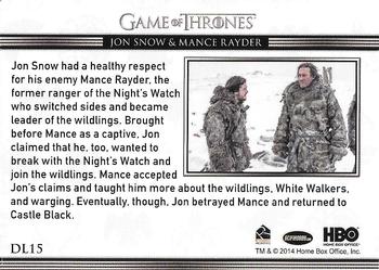 2014 Rittenhouse Game of Thrones Season 3 - Relationships #DL15 Jon Snow / Mance Rayder Back