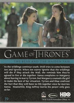2014 Rittenhouse Game of Thrones Season 3 - Holofoil #19 The Bear and The Maiden Fair Back