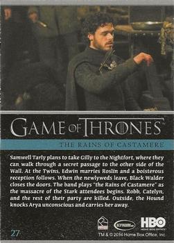 2014 Rittenhouse Game of Thrones Season 3 - Holofoil #27 The Rains of Castamere Back