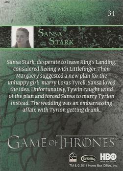 2014 Rittenhouse Game of Thrones Season 3 - Holofoil #31 Sansa Stark Back