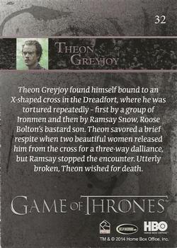2014 Rittenhouse Game of Thrones Season 3 - Holofoil #32 Theon Greyjoy Back