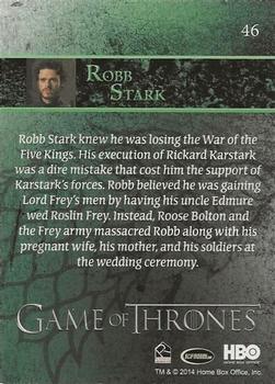 2014 Rittenhouse Game of Thrones Season 3 - Holofoil #46 Robb Stark Back