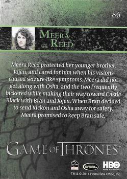 2014 Rittenhouse Game of Thrones Season 3 - Holofoil #86 Meera Reed Back