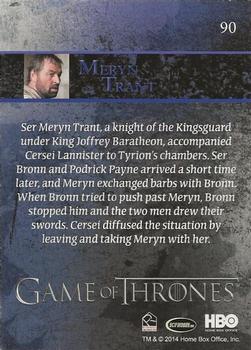 2014 Rittenhouse Game of Thrones Season 3 - Holofoil #90 Meryn Trant Back