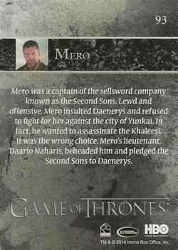 2014 Rittenhouse Game of Thrones Season 3 - Holofoil #93 Mero Back