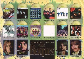 1996 Sports Time The Beatles #100 Checklist 5 Front