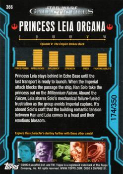 2013 Topps Star Wars: Galactic Files Series 2 - Blue #366 Princess Leia Back