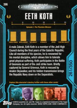 2013 Topps Star Wars: Galactic Files Series 2 - Blue #396 Eeth Koth Back