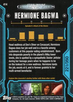 2013 Topps Star Wars: Galactic Files Series 2 - Blue #414 Hermione Bagwa Back