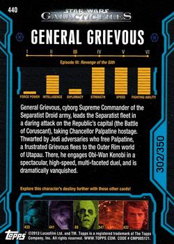 2013 Topps Star Wars: Galactic Files Series 2 - Blue #440 General Grievous Back