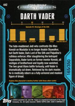 2013 Topps Star Wars: Galactic Files Series 2 - Blue #442 Darth Vader Back