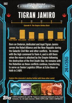 2013 Topps Star Wars: Galactic Files Series 2 - Blue #502 Tigran Jamiro Back