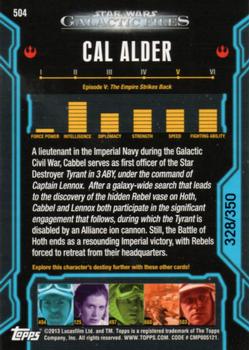 2013 Topps Star Wars: Galactic Files Series 2 - Blue #504 Cal Alder Back