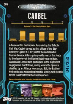 2013 Topps Star Wars: Galactic Files Series 2 - Blue #505 Cabbel Back