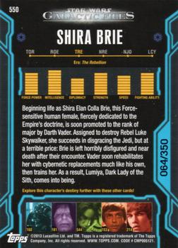 2013 Topps Star Wars: Galactic Files Series 2 - Blue #550 Shira Brie Back