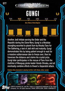 2013 Topps Star Wars: Galactic Files Series 2 - Blue #577 Gungi Back