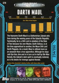 2013 Topps Star Wars: Galactic Files Series 2 - Blue #579 Darth Maul Back