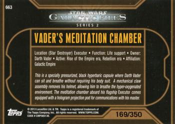 2013 Topps Star Wars: Galactic Files Series 2 - Blue #663 Darth Vader's Meditation Chamber Back
