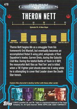 2013 Topps Star Wars: Galactic Files Series 2 - Blue #479 Theron Nett Back
