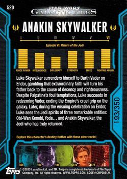 2013 Topps Star Wars: Galactic Files Series 2 - Blue #520 Anakin Skywalker Back
