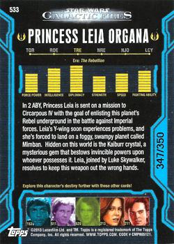 2013 Topps Star Wars: Galactic Files Series 2 - Blue #533 Princess Leia Back