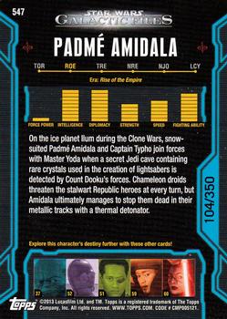 2013 Topps Star Wars: Galactic Files Series 2 - Blue #547 Padmé Amidala Back