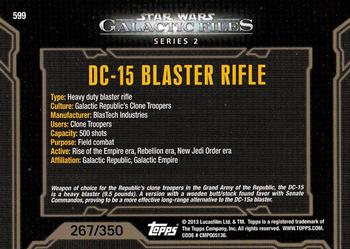 2013 Topps Star Wars: Galactic Files Series 2 - Blue #599 DC-15 Blaster Rifle Back