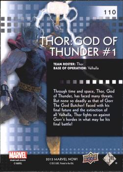2013 Upper Deck Marvel Now! #110 Thor: God of Thunder #1 Back