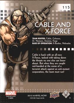2013 Upper Deck Marvel Now! #115 Cable and X-Force Back
