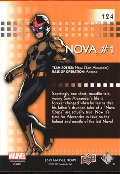 2013 Upper Deck Marvel Now! #124 Nova #1 Back