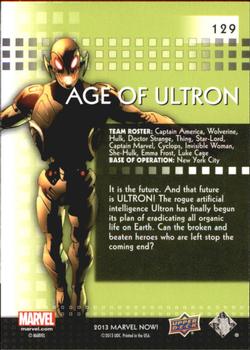 2013 Upper Deck Marvel Now! #129 Age of Ultron Back