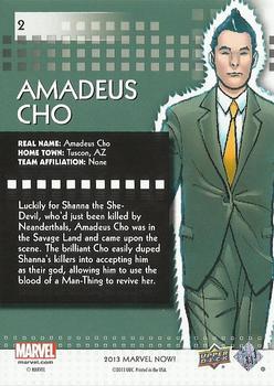 2013 Upper Deck Marvel Now! #2 Amadeus Cho Back