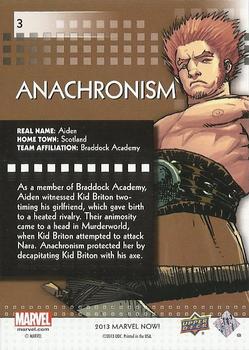 2013 Upper Deck Marvel Now! #3 Anachronism Back