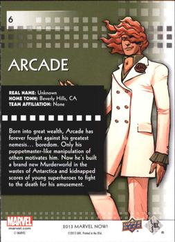 2013 Upper Deck Marvel Now! #6 Arcade Back