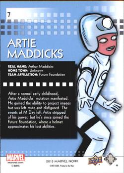 2013 Upper Deck Marvel Now! #7 Artie Maddicks Back