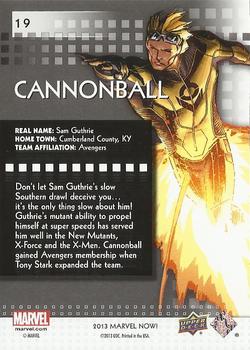 2013 Upper Deck Marvel Now! #19 Cannonball Back