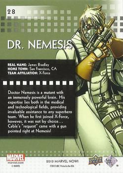 2013 Upper Deck Marvel Now! #28 Dr. Nemesis Back
